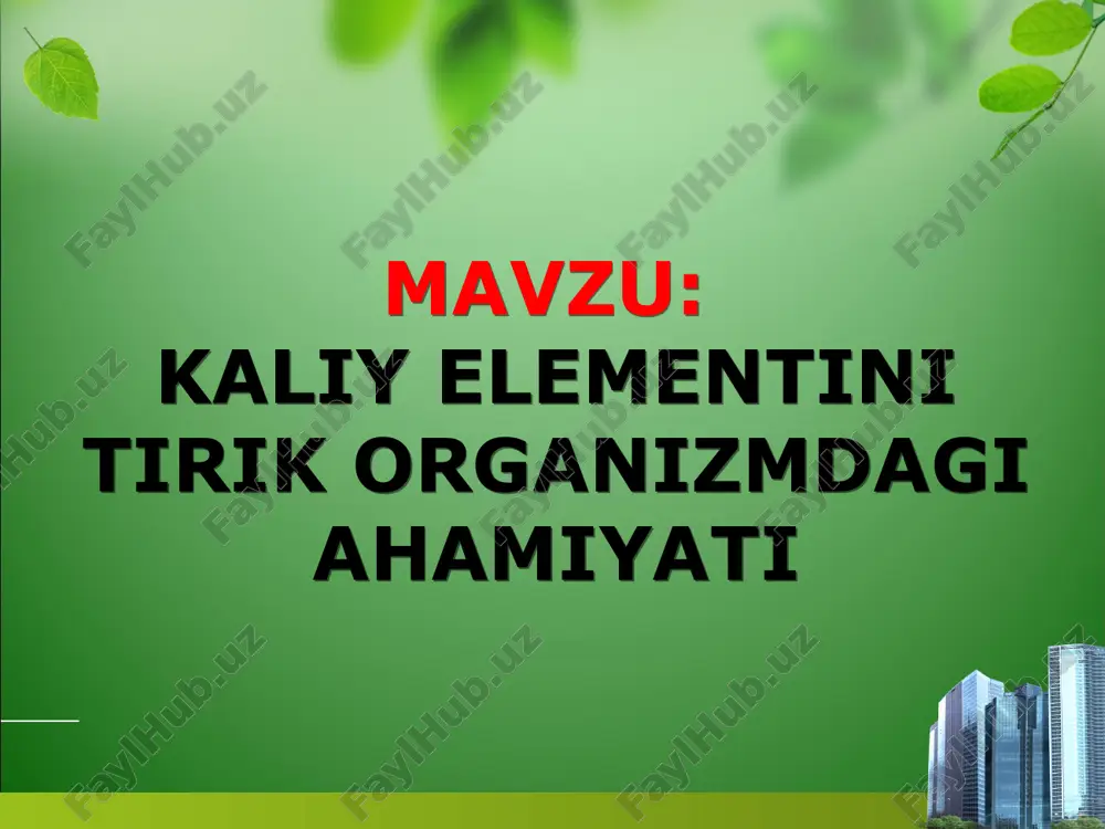 kaliy elementi — PPT