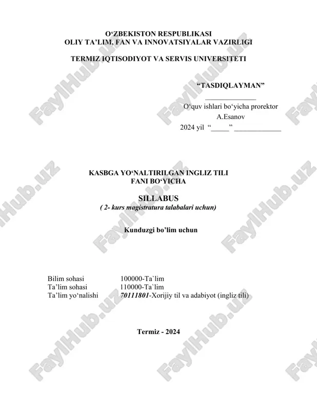 kasbga yo‘naltirilgan ingliz tili — DOCX
