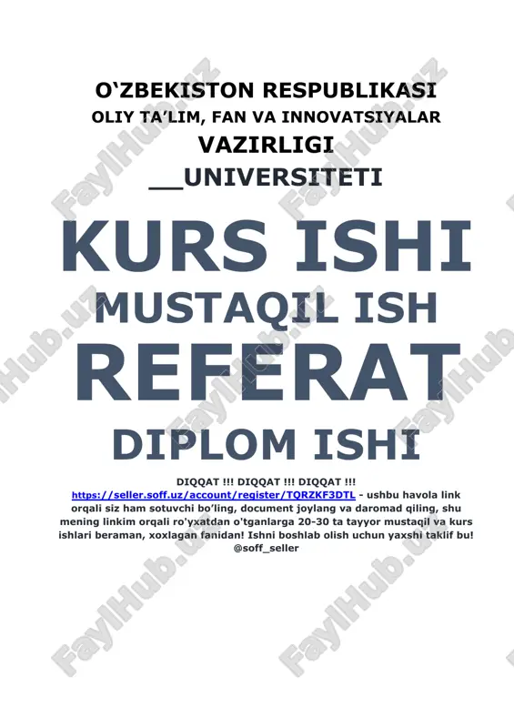 metallurgiyaga tarif — DOCX