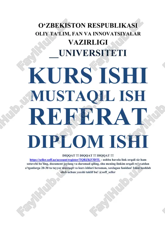 farg’ona aholi ishsizligi — DOCX