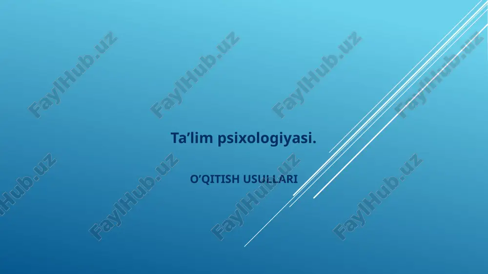 ta’lim psixologiyasi — PPTX