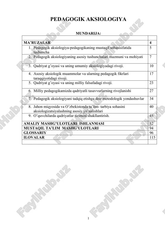 pedagogik aksiologiya — DOCX