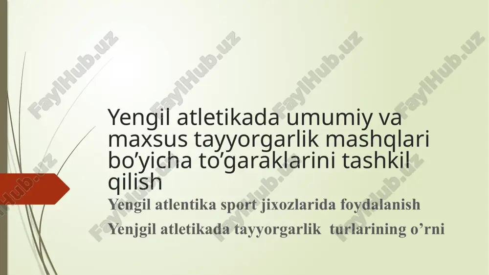 yengil atletika - umumiy va maxsus tayyorgarlik mashqlari — PPTX