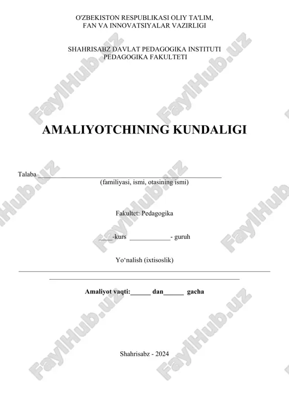 shahrisabz davlat pedagogika instituti — DOCX