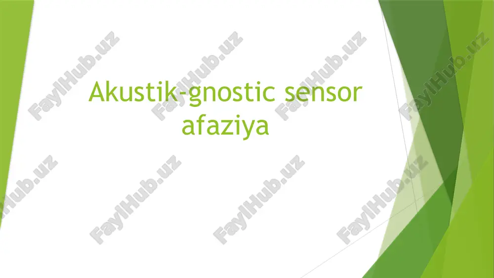 akustik-gnostik sensor afaziya — PPTX