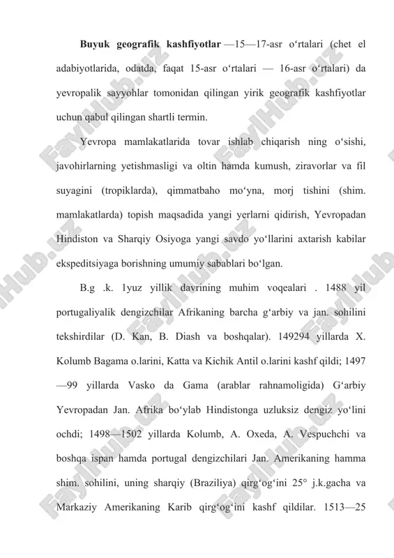 buyuk geografik kashfiyotlar — DOCX