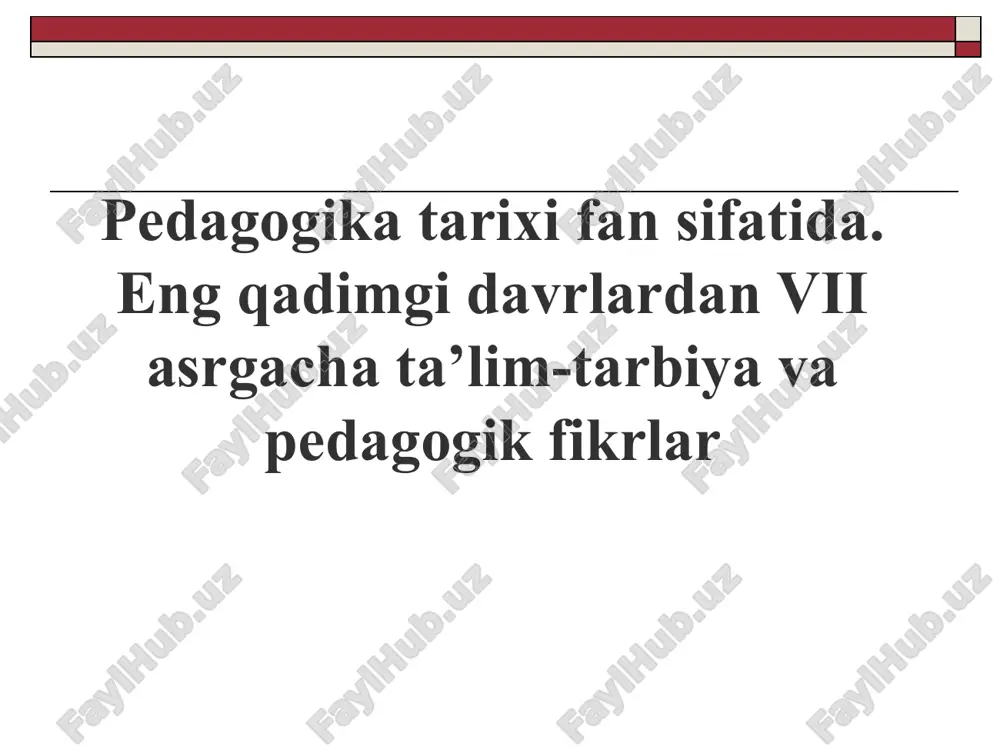 pedagogika tarixi — PPT