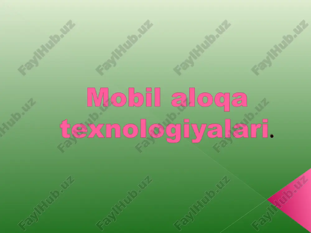 mobil qurilmalarning rivojlanish tarixi — PPT