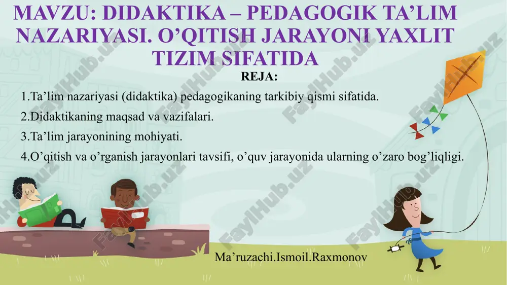 didaktika – pedagogik ta’lim nazariyasi — PPT