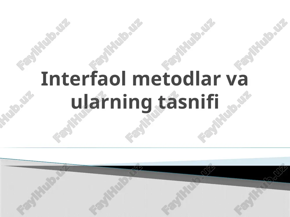 интерфаол методлар ва уларнинг таснифи — ZIP