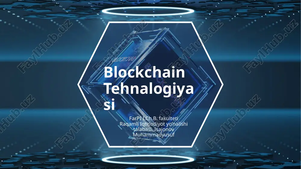 blockchain texnologiyasi — PPTX