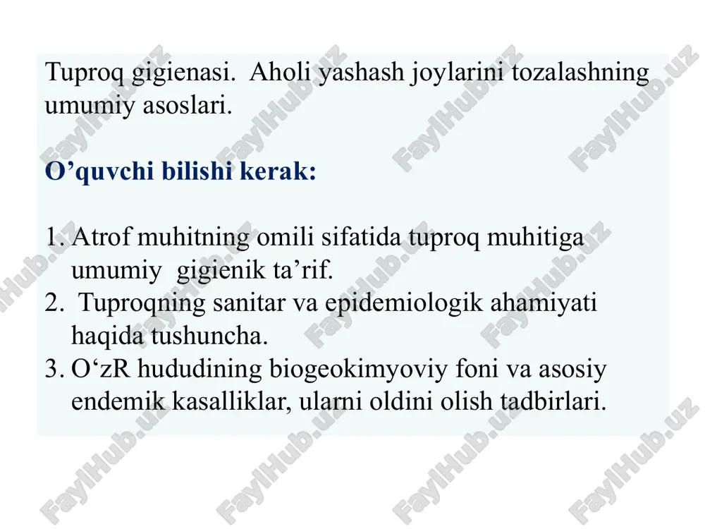 tuproq gigienasi — PPTX