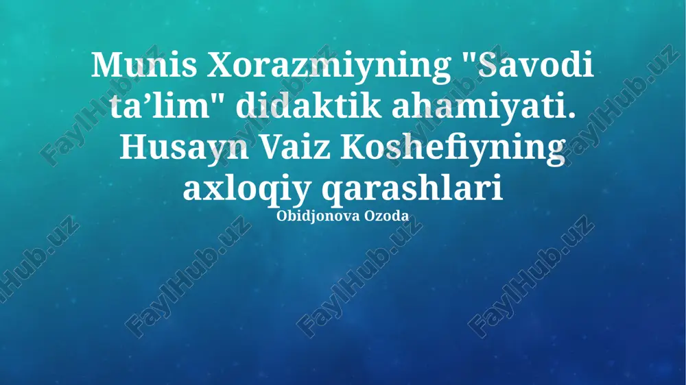 savodi taʼlim — PPTX