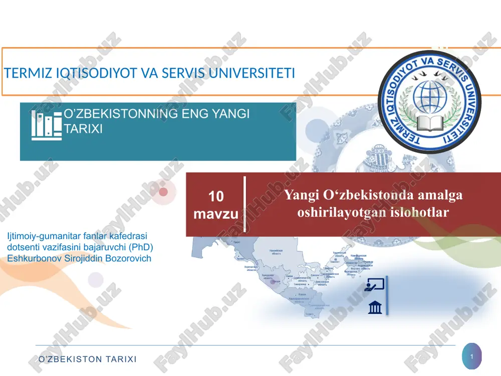 yangi o‘zbekistonda amalga oshirilayotgan islohotlar — PPTX