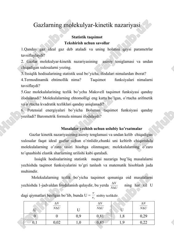 gazlarning molekulyar-kinetik nazariyasi — ZIP