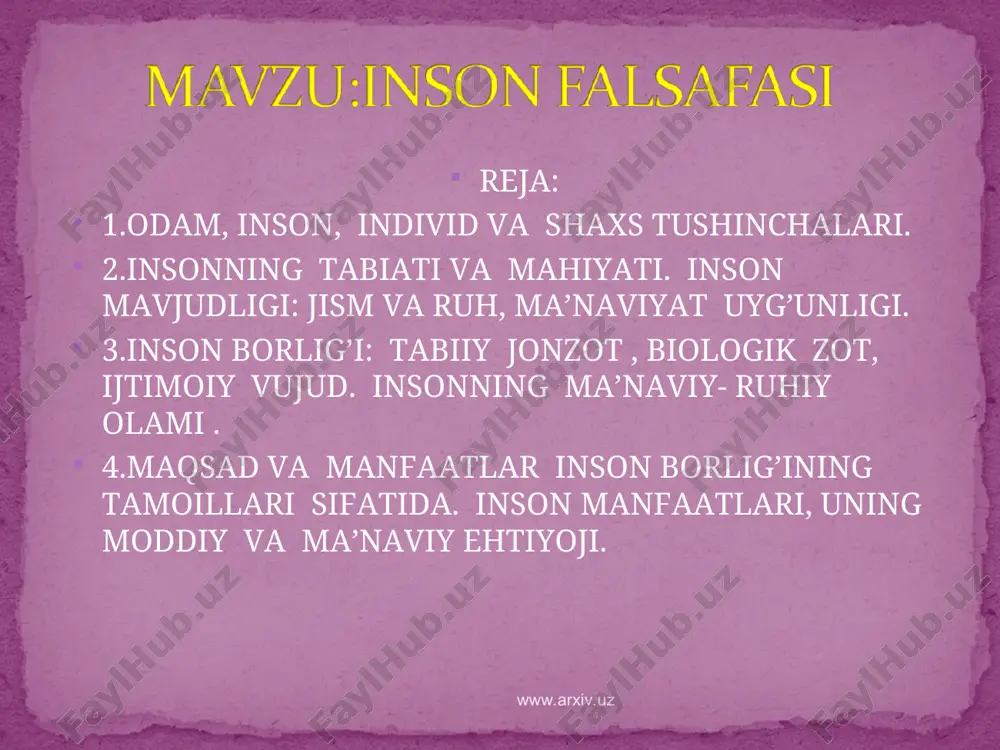 inson falsafasi — ZIP
