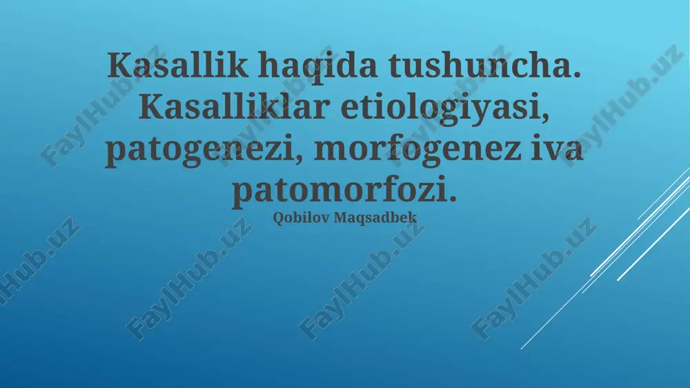 kasallik haqida tushuncha — PPTX
