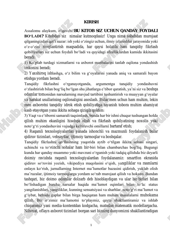 tanqidiy fikrlash — PDF