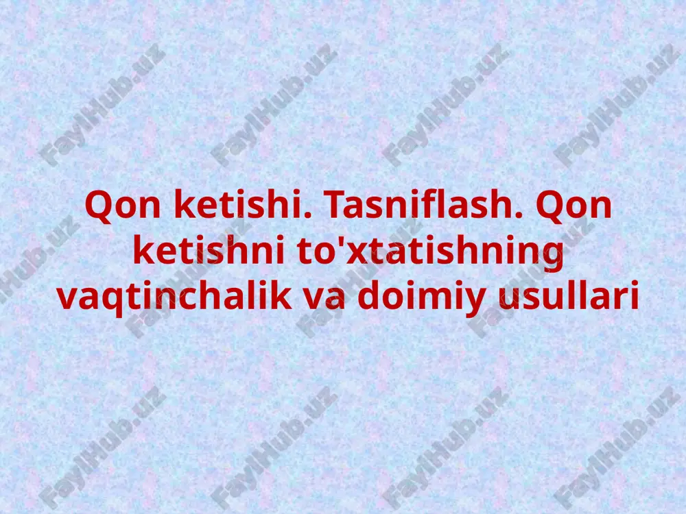 qon ketishi — PPTX