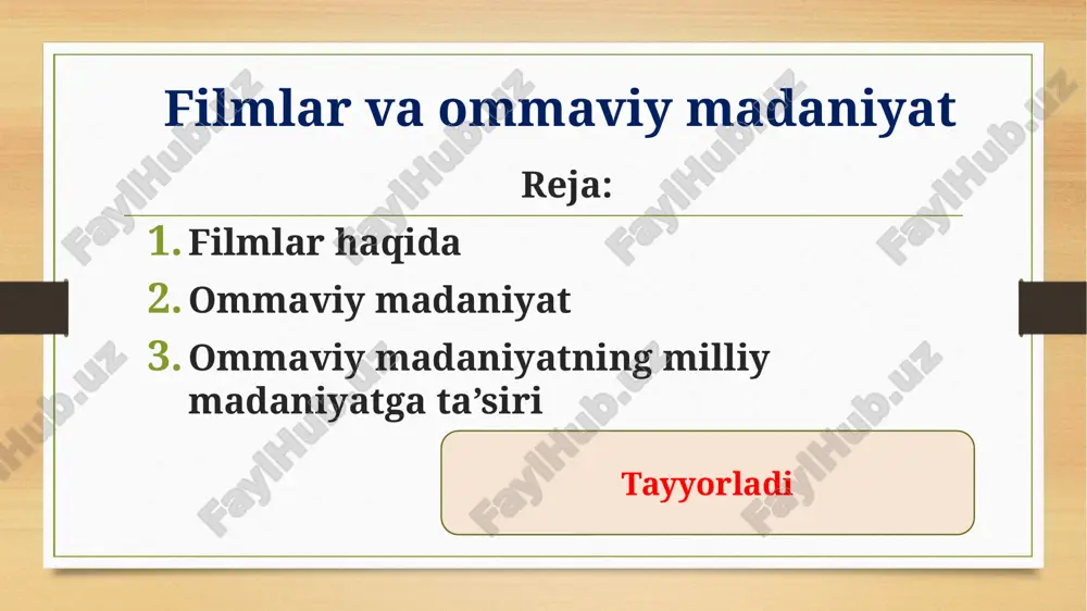 filmlar va ommaviy madaniyat — ZIP