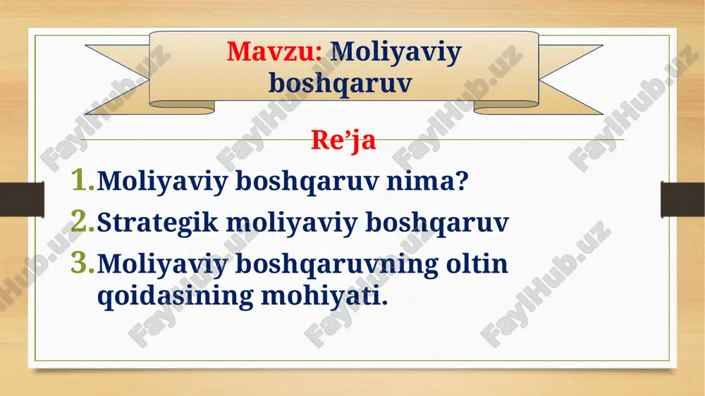 moliyaviy boshqaruv — ZIP