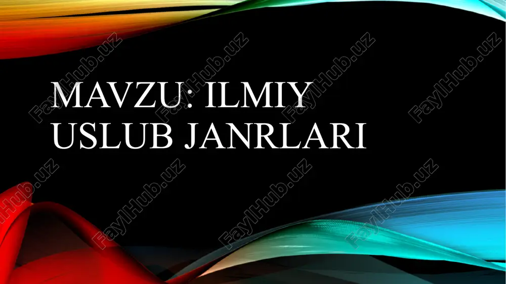 ilmiy uslub janrlari — PPTX