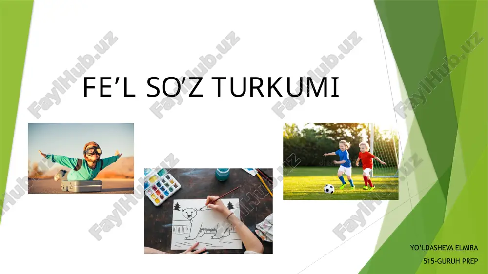 feʼl soʻz turkumi — PPTX