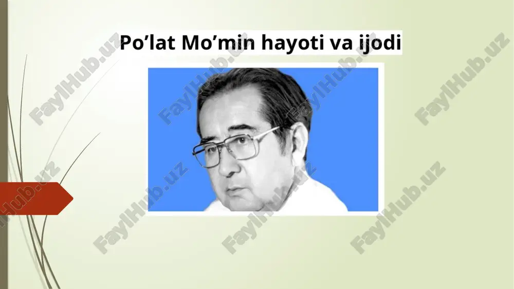po'lat mo'min hayoti va ijodi — PPTX