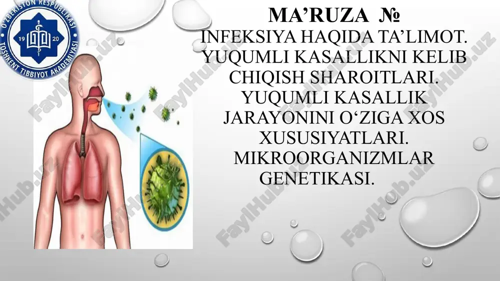 infeksiya haqida ta'limot — PPT