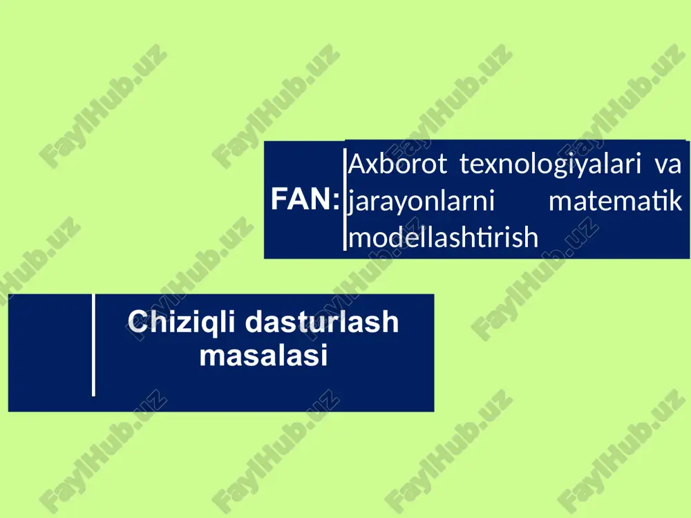 chiziqli dasturlash masalasi — ZIP