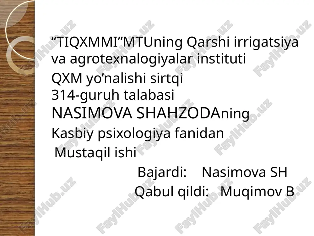 boshqaruv psixologiyasi — PPTX
