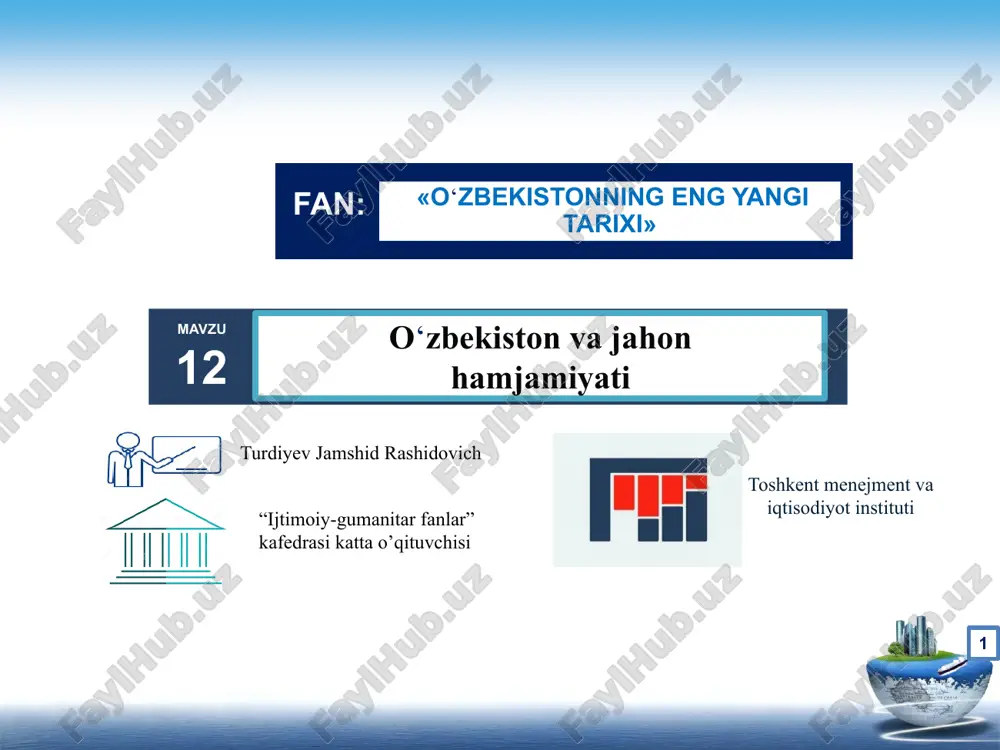 o'zbekistonvajahonhamjamiyati — PPTX