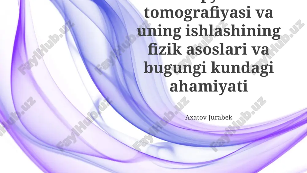kompyuter tomografiyasi — PPTX