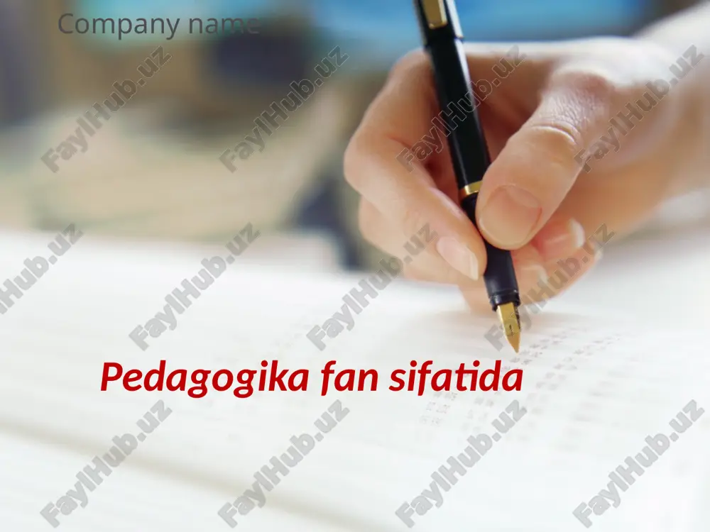 pedagogika fan sifatida — ZIP