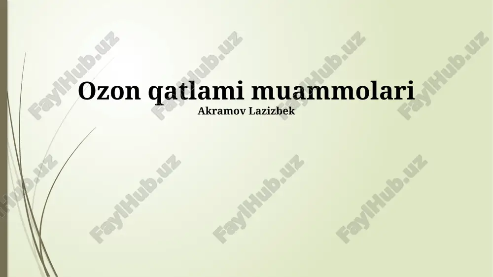 ozon qatlami muammolari — PPTX