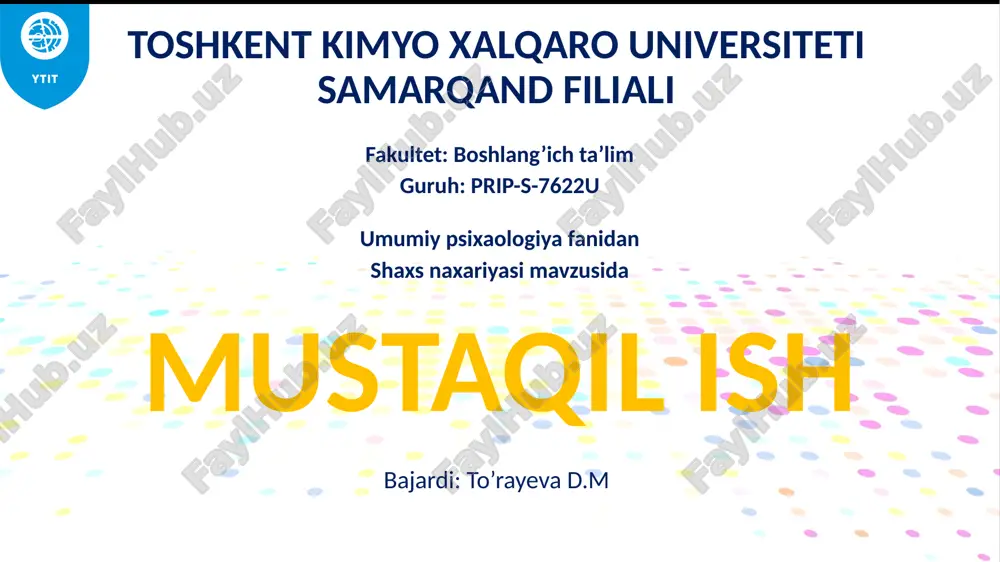 mustaqil ish — PPTX