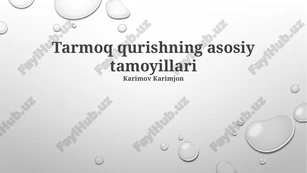 tarmoq qurishning asosiy tamoyillari — PPTX