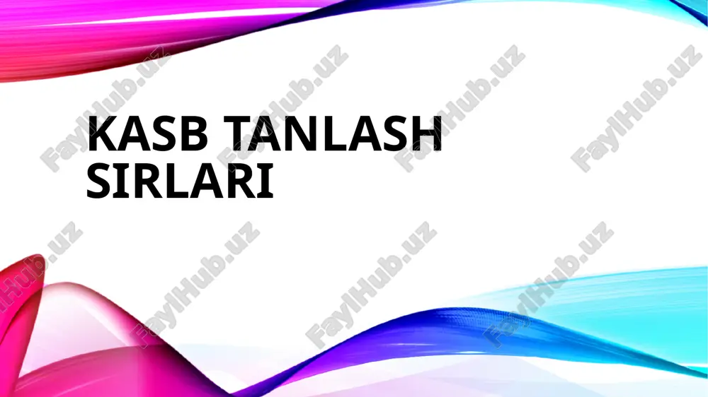kasb tanlash sirlari — ZIP