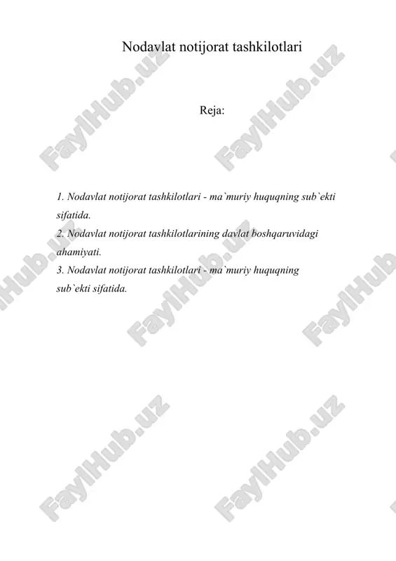 nodavlat notijorat tashkilotlari — ZIP