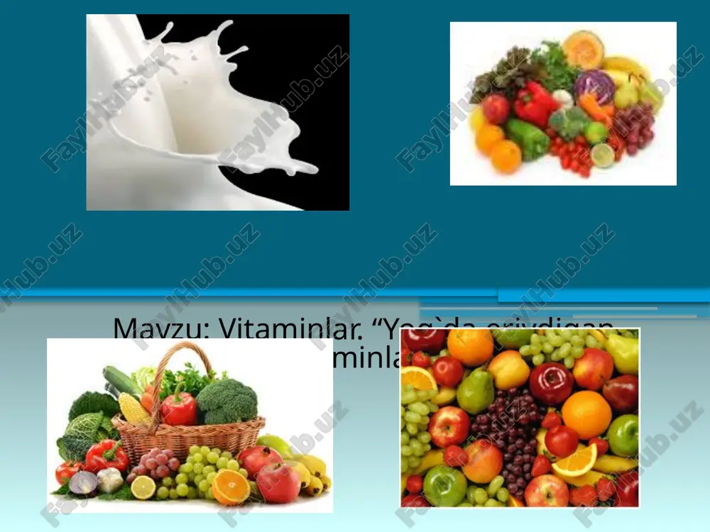 yog‘da eriydigan vitaminlar — PPTX