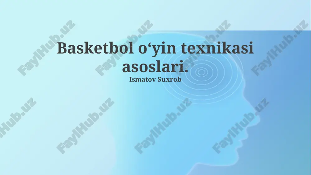 basketbol oʻyin texnikasi asoslari — PPTX