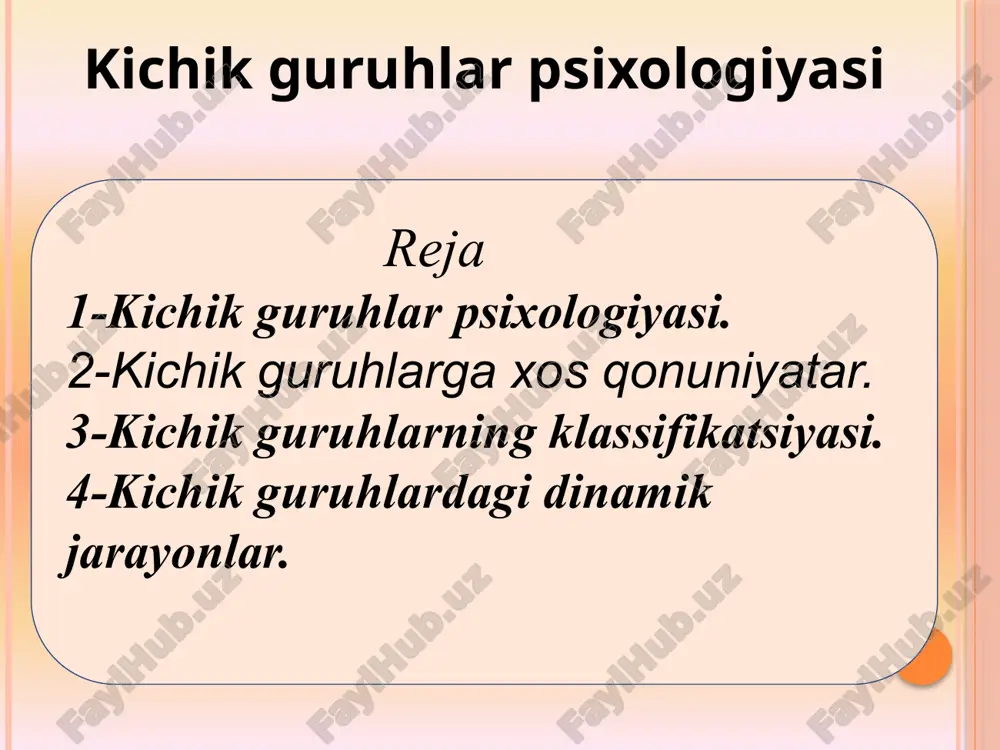 kichik guruhlar psixologiyasi — ZIP