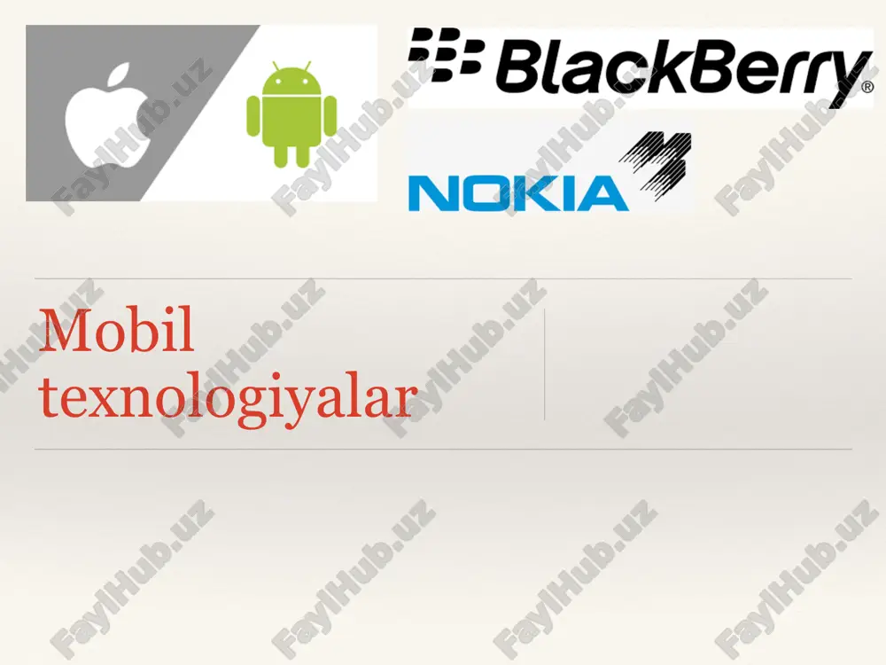 mobil texnologiyalar — PPTX
