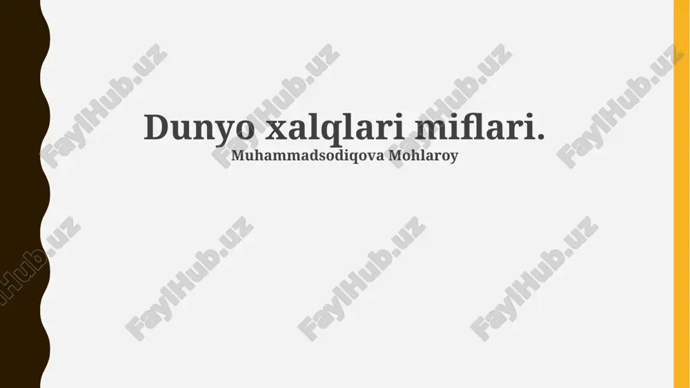 dunyo xalqlari miflari — PPTX