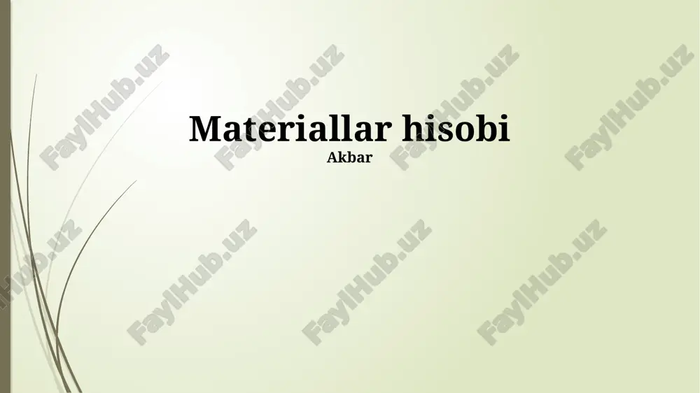 materiallar hisobi — PPTX