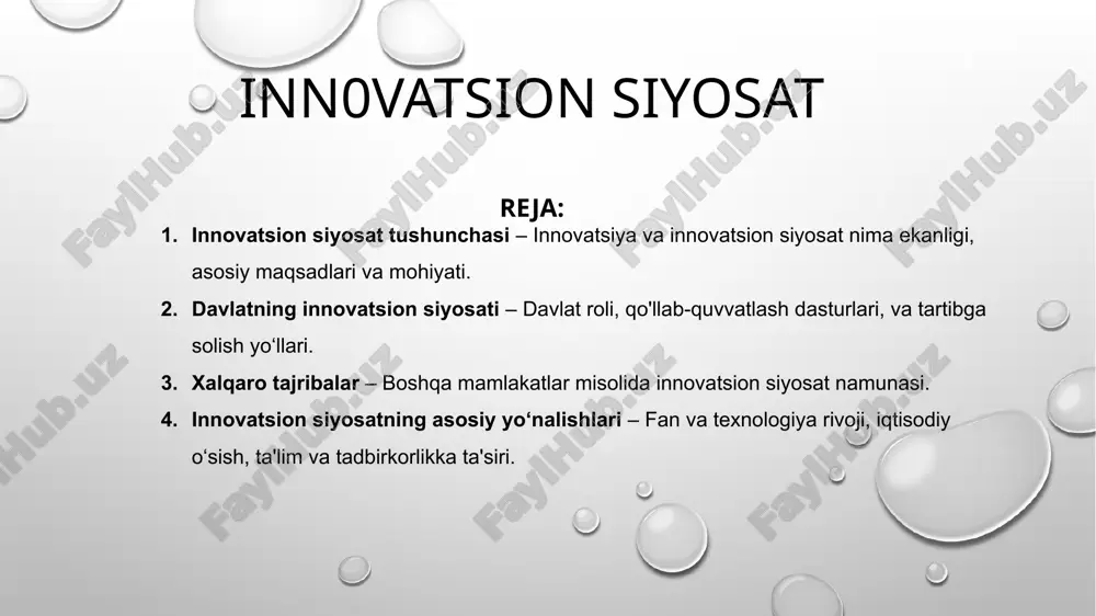 innovatsion siyosat — PPTX