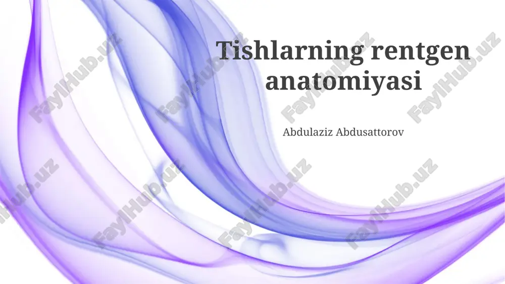 tishlarning rentgen anatomiyasi — PPTX
