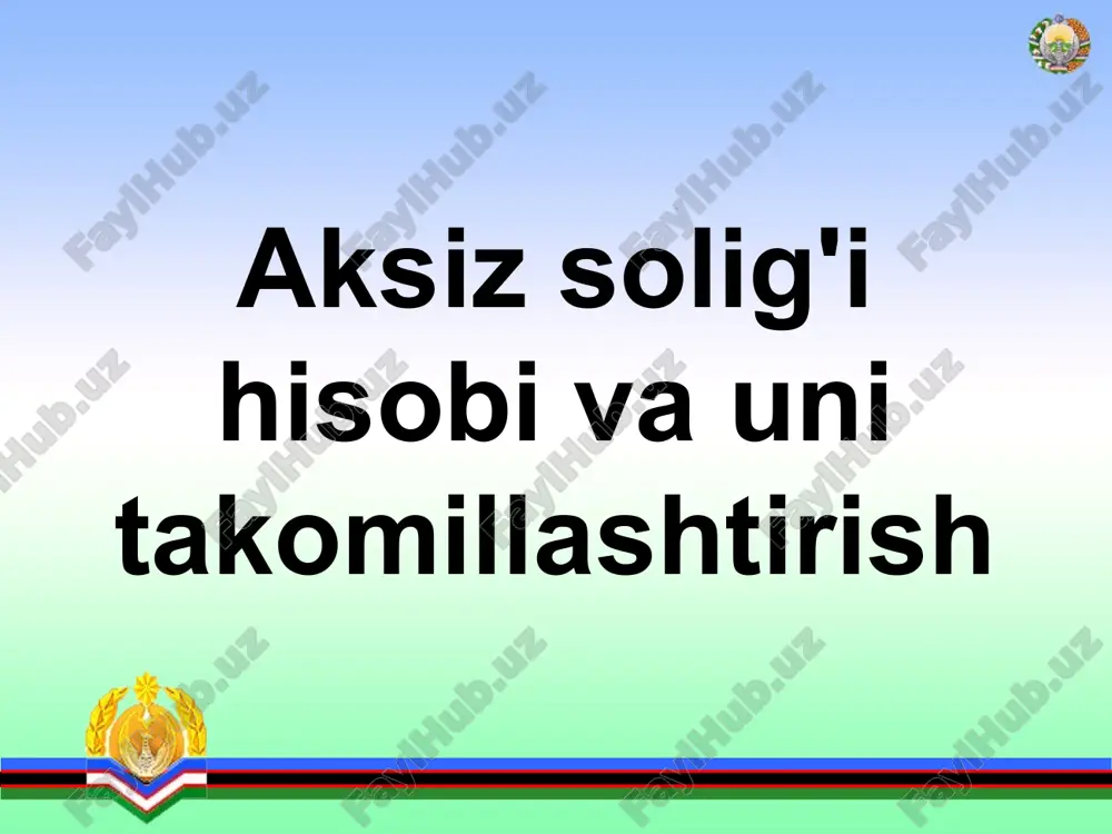 aksiz solig’i — PPTX