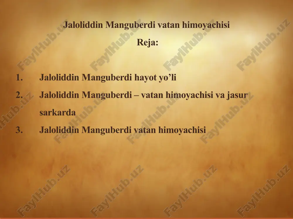 jaloliddin manguberdi-vatan himoyachisi — PPTX