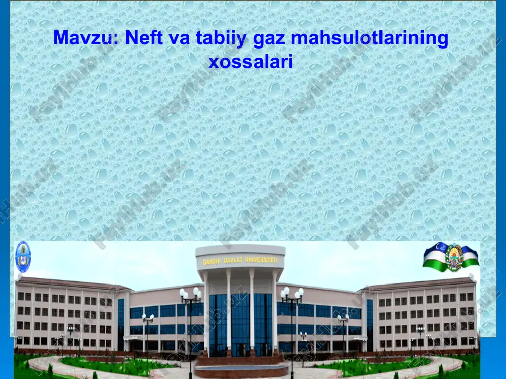 neft va tabiiy gaz mahsulotlarining xossalari — ZIP